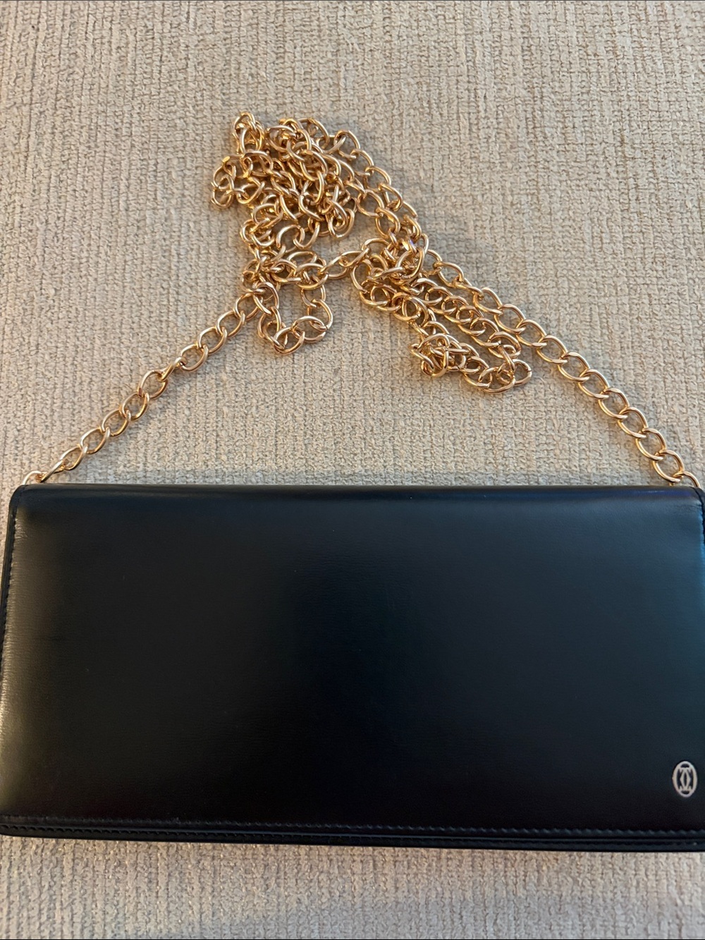 Classic Black Leather Womans Cartier Wallet with Silver Logo - Picture 8 of 8